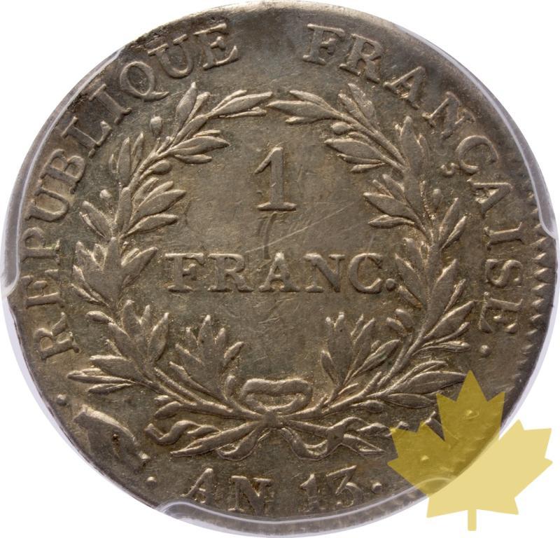 FRANCE-AN13I-1 FRANC-NAPOLEON EMPEREUR-PCGS XF40 - 20250527151516_FRANCE-AN13I-1FRANC-R.jpeg