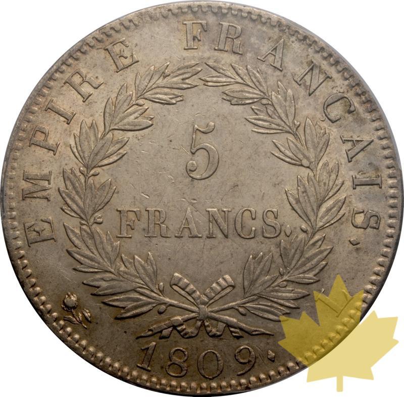 France-1809 L-5 Francs Bayonne-PCGS AU53 - 20250527163120_France-1809L-5Francs-r.jpeg