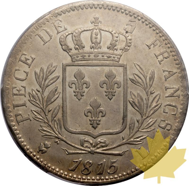 FRANCE-1815 L-5 FRANCS-LUIGI XVIII-PCGS AU53 - 20250527164609_FRANCE-1815L-5FRANCS-r.jpeg