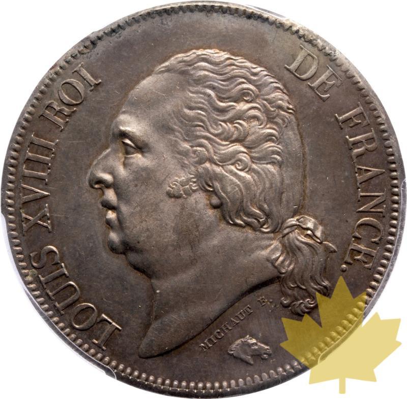 FRANCE-1819 B-5 FRANCS-Louis XVIII 1814-1815-PCGS AU58 - 20250527165702_FRANCE-1819B-5FRANCS-a.jpeg