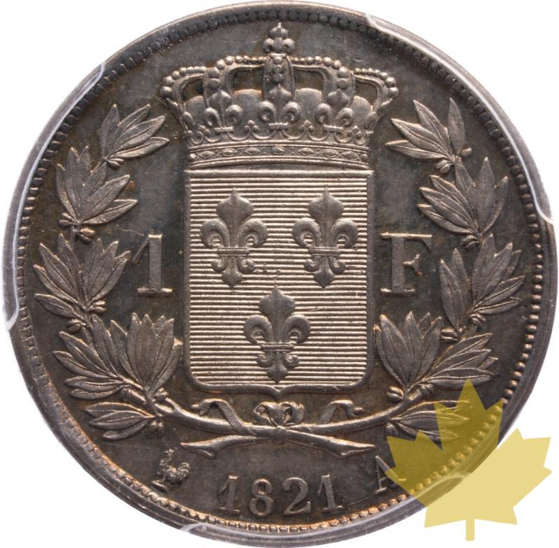 FRANCE-1821 A-1 FRANC-Louis XVIII 1815-1824-PCGS AU53 - 20250527165827_FRANCE-1821A-1FRANC-r.jpeg