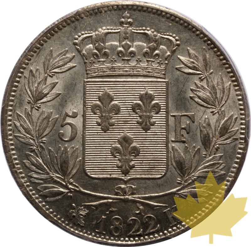 FRANCE-1822K-5 FRANCS BORDEAUX-Louis XVIII 1814-1815-PCGS AU58 - 20250527170054_FRANCE-1822K-5FRANCS-r.jpeg