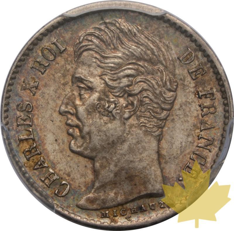 FRANCE-1828 A-1/4 FRANC-CHARLES X 1824-1830-PCGS MS63 - 20250527170621_FRANCE-1828A-14FRANC-a.jpeg