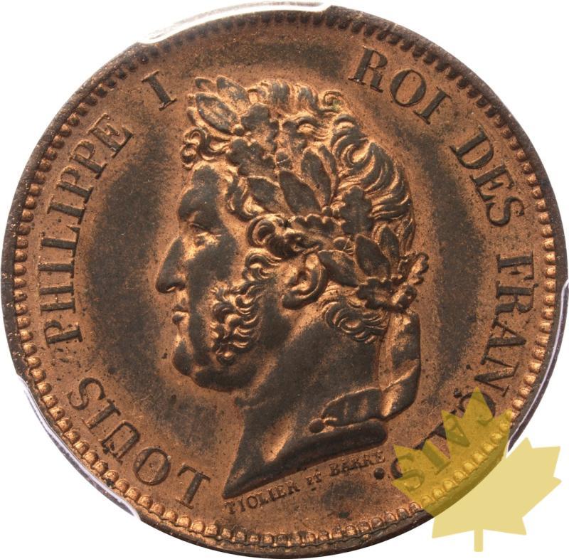 COLONIE FRANCESI-1839 A-5 CENTIMES-PCGS MS63 RB - 20250528105218_FRANCESI-1839A-5CENTIMES-a.jpeg
