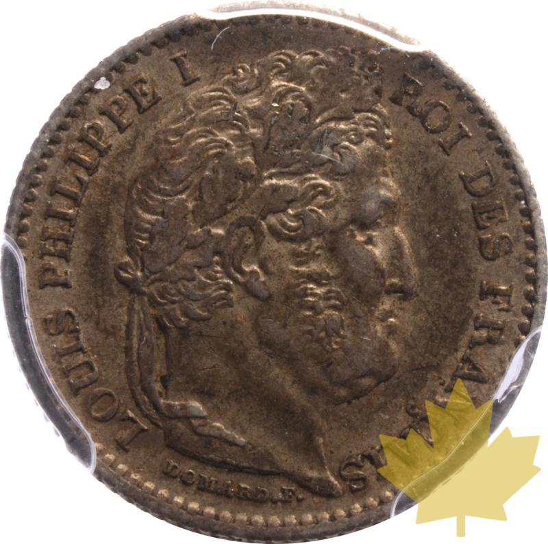 FRANCE-1845 B-25 CENTIMES-LOUIS PHILIPPE-PCGS AU55 - 20250528111635_FRANCE-1845B-25CENTIMES-a.jpeg
