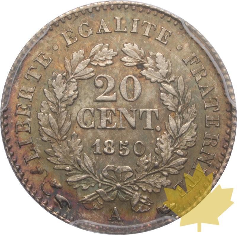 FRANCE-1850 A-20 CENTIMES-PCGS MS65 - 20250528113446_FRANCE-1850A-20CENT-r.jpeg
