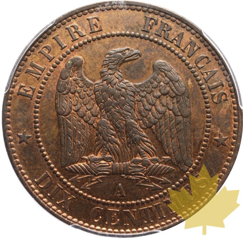 FRANCE-1853A-10 CENTIMES-NAPOLEON III-PCGS MS63RB - 20250528114958_FRANCE-1853A-10CENT-r.jpeg