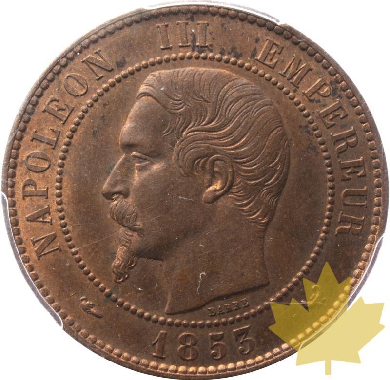 FRANCE-1853-10 CENTIMES-PCGS MS63RB - 20250528115523_FRANCE-1853-10CENTIMES-a.jpeg