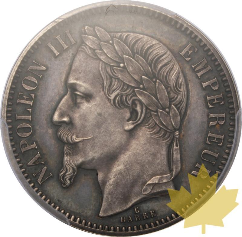 FRANCE-1861-E-ESSAI 1 FRANC PROVA-NAPOLEON III-PCGS SP64+ - 20250602102031_FRANCE-1861-E-ESSAI1FRANC-a.jpeg