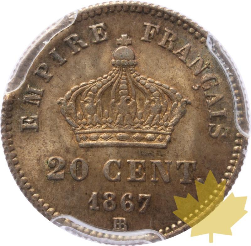 FRANCE-1867-BB-20 CENTIMES-NAPOLEON III-PCGS MS65 - 20250602125456_FRANCE-1867-BB-20CENTIMES-r.jpeg