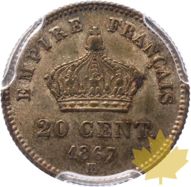 FRANCE-1867BB-20 CENTIMES-Napoleon III-PCGS MS64 - 20250602125733_FRANCE-1867BB-20CENTI-r.jpeg