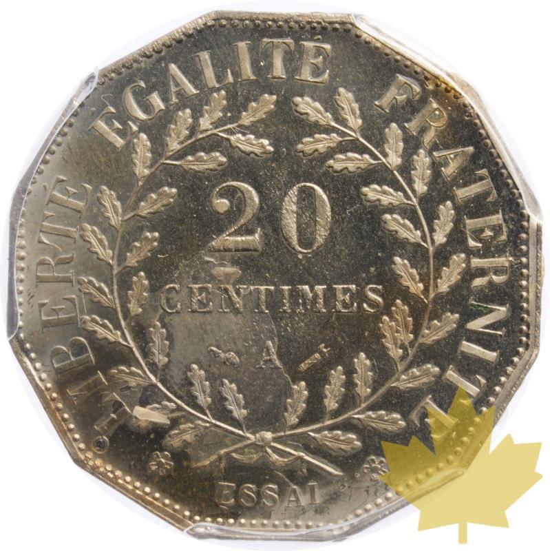 FRANCE-1881 A-ESSAI Prova di 20 centimes Dupré-PCGS SP64 - 20250602131741_FRANCE-1881A-ESSAIProva-r.jpeg