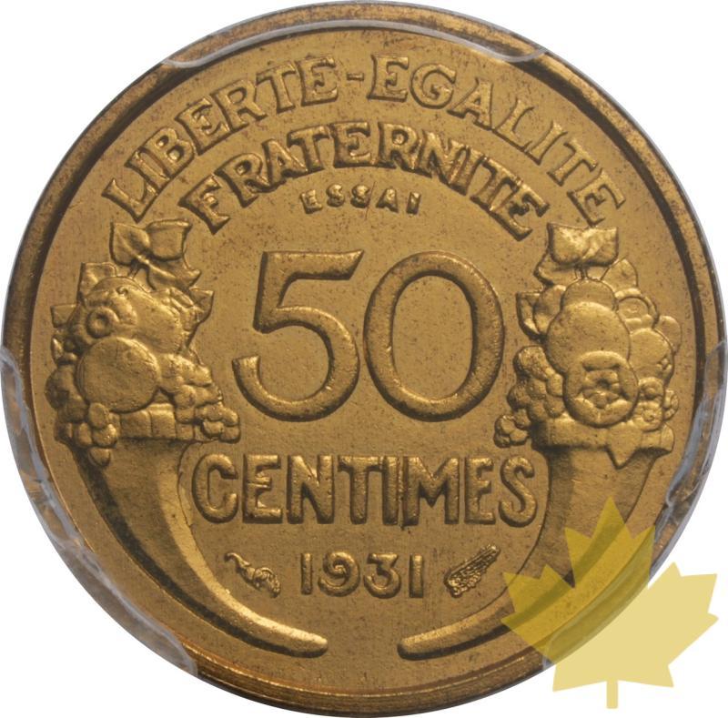 FRANCE-1931-50 CENTIMES ESSAI PIEFORTS-PCGS SP64-Molto raro - 20250602134504_FRANCE-1931-50CENTIMES-r.jpeg