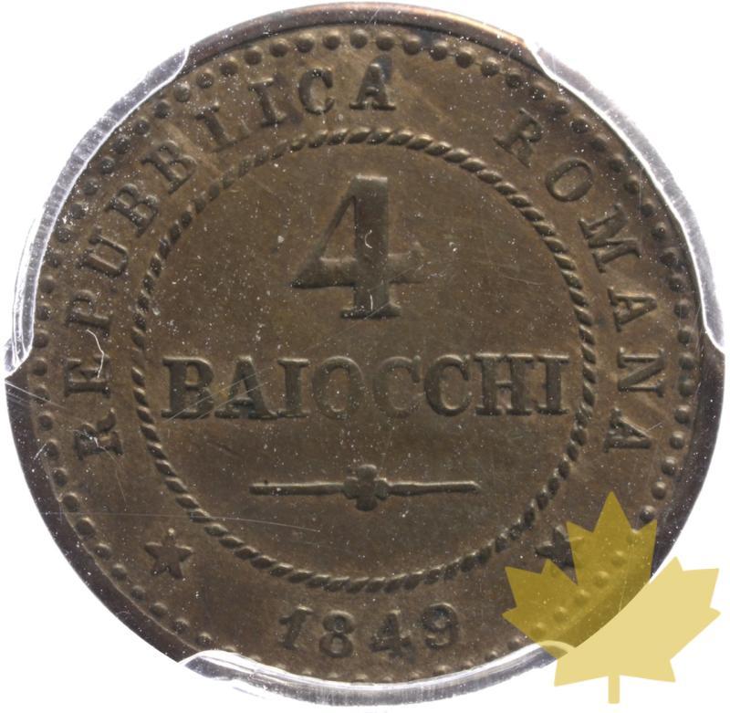 VATICAN-1849-4 Baiocchi-II République romaine-PCGS AU55 - 20250602170247_VATICAN-1849-4Baiocchi-r.jpeg