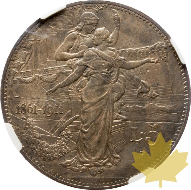ITALIA-1911-5 Lire-Vittorio Emanuele III-NGC MS61 - 20250603133125_ITALIA-1911-5Lire-Vittorio-r.jpeg