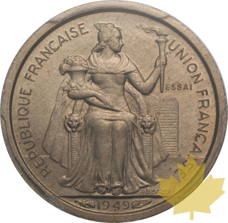 NEW CALEDONIA-1949-50 CENTIMES ESSAI-PCGS SP66+ - 20250603141830_NUOVACALEDONIA-1949-50CENT-A.jpeg