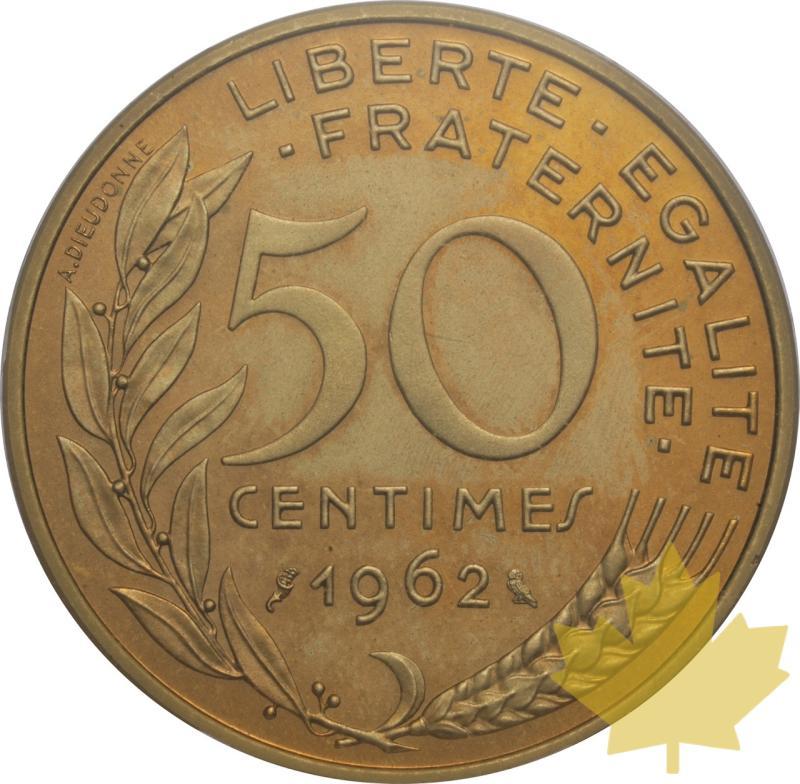 FRANCE-1962-50 CENTIMES Marianne-PIEFORT-PCGS SP63 - 20250603142401_FRANCE-1962-50CENT-R.jpeg
