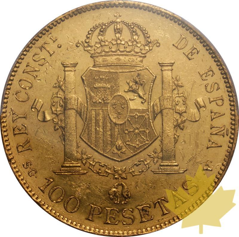 SPAIN-1897-SGV-100 PESETAS-ALFONSO XIII-PCGS AU58 - 20250603144341_SPAGNA-1897-SGV-100PESETAS-R.jpeg