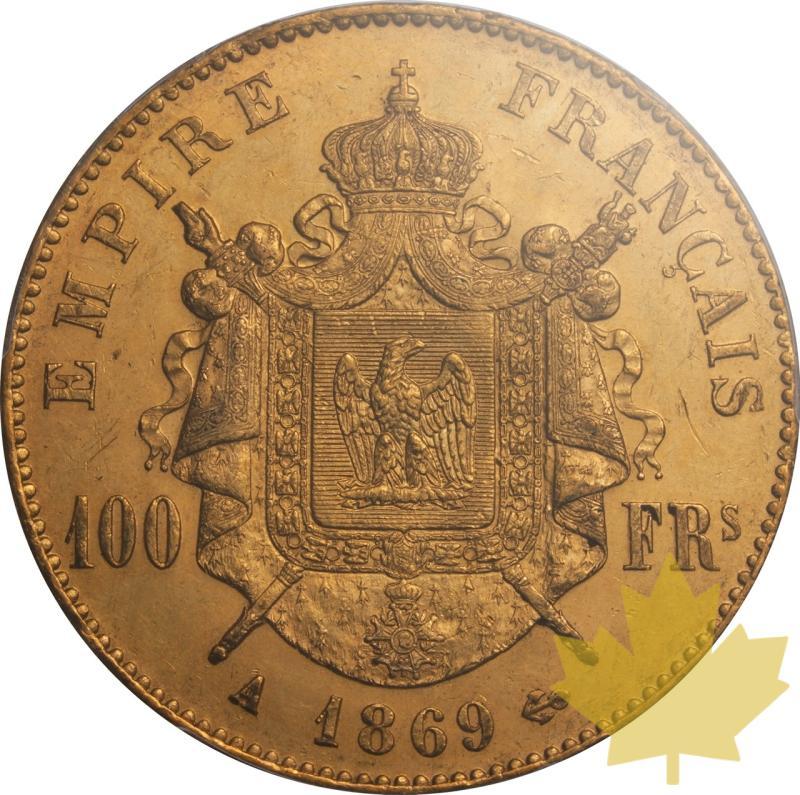 FRANCE-1869A-100 FRANCS-NAPOLEON III tête laurée-PCGS MS61 - 20250605111653_FRANCE-1869A-100FRANCS-r.jpeg