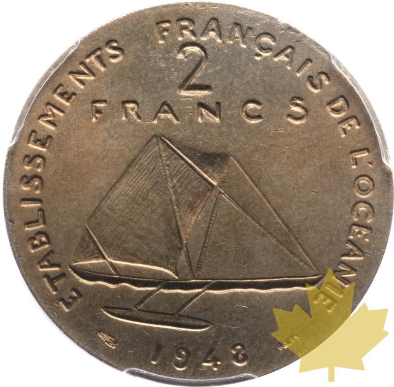 OCEANIE-1948-2 FRANCS ESSAI-PCGS SP65  - 20250605133332_OCEANIE-1948-2FRANCS-r.jpeg