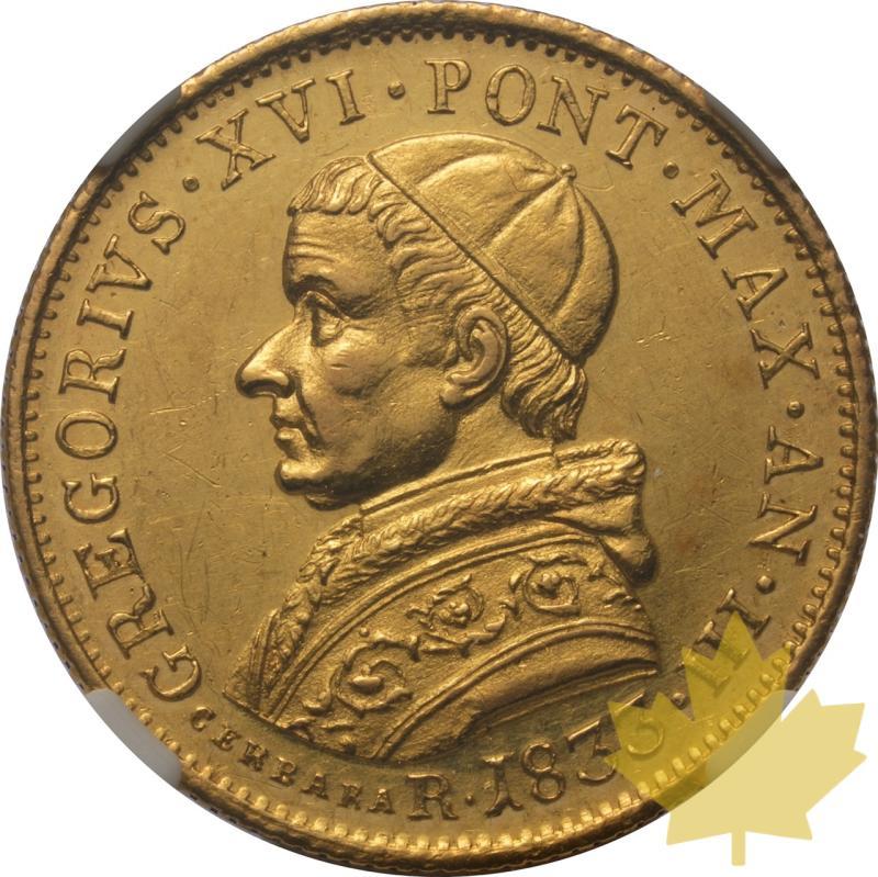 ITALIA-1833R-DOPPIA-GREGORIO XVI-NGC AU58 - 20250605134504_ITALIA-1833R-DOPPIA-GREG-a.jpeg