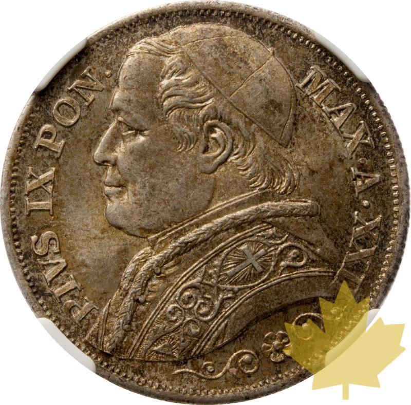 VATICAN-1867-2 LIRE-AN XXII-MS62 - 20250605144833_VATICAN-1867-2Lire-AnXXII-a.jpeg