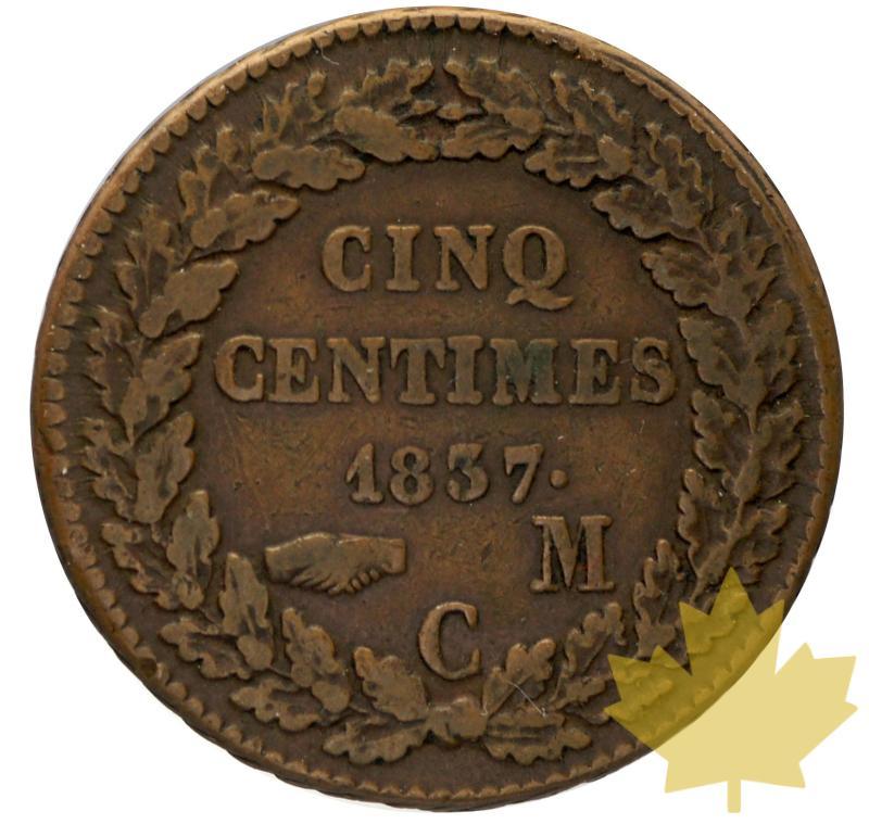 MONACO-1837-5 CENTIMES-HONORE V-prTTB - 8-11-2013-43.JPG