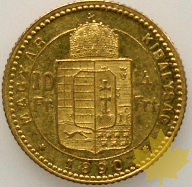 HONGRIE-1890-10 Frs-4FI-q SUP - DSC09354.JPG