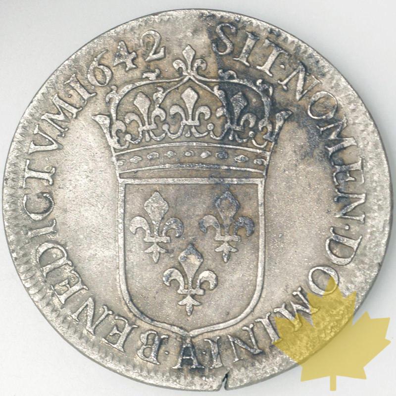 FRANCE-1642A point-1/2 Ecu-Louis XIII - L13-1-2ECU1642A-G50-TB-390B.jpg