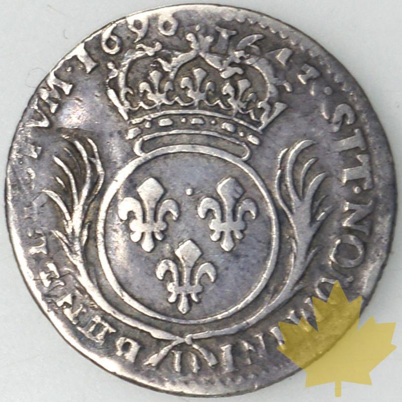 FRANCE-1696D-1/12 Ecu aux Palmes-Louis XIV - L14-1-12ECU1696DG119TB-180B.jpg