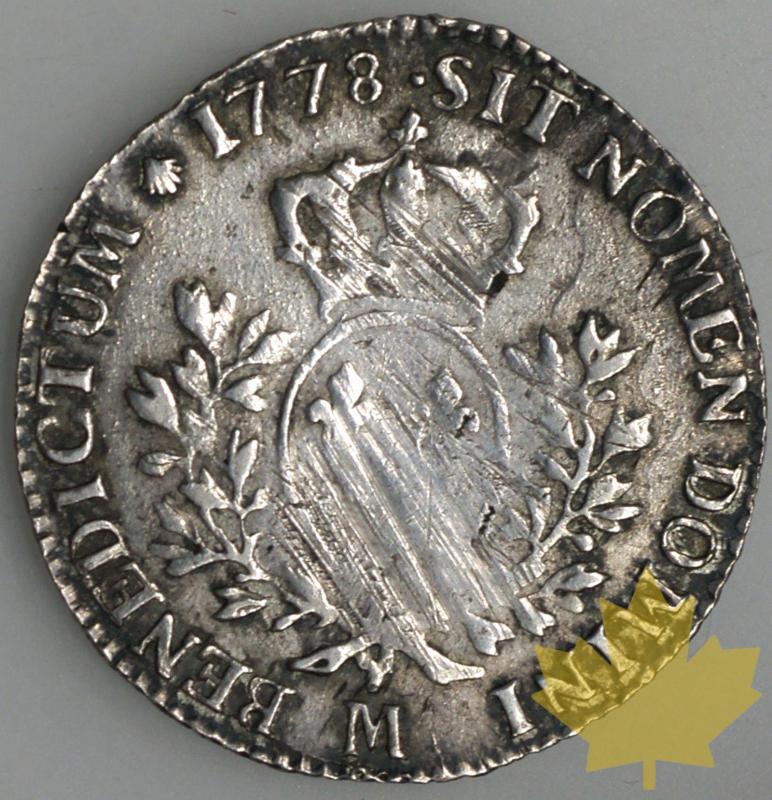 FRANCE-1778M-1/5 Ecu-Louis XVI - L16-1:5ECU1778MG354TB50B.jpg