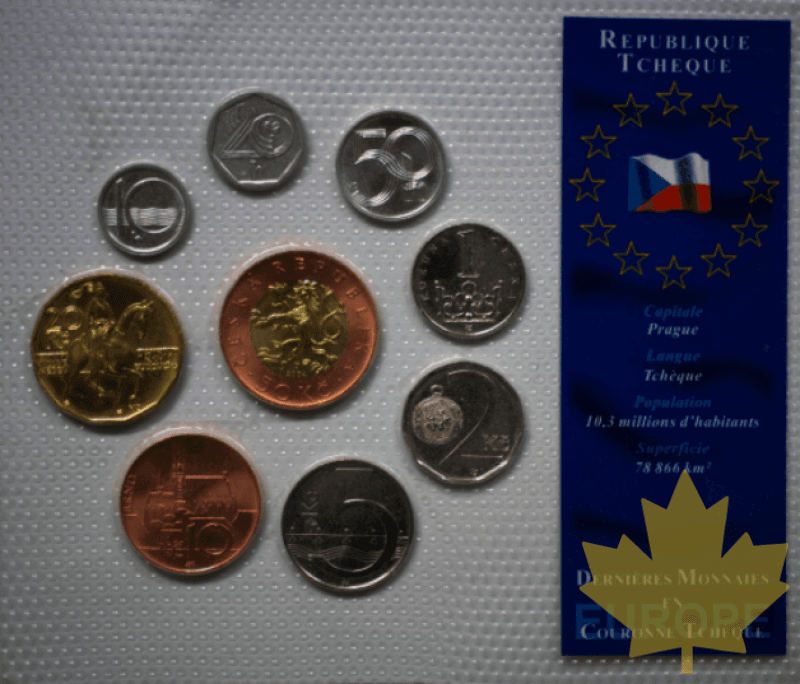 REPUBLIQUE TCHEQUE-MIXED YEARS- DERNIERES MONNAIES EN COURONNE TCHEQUE - REP-TCE.png
