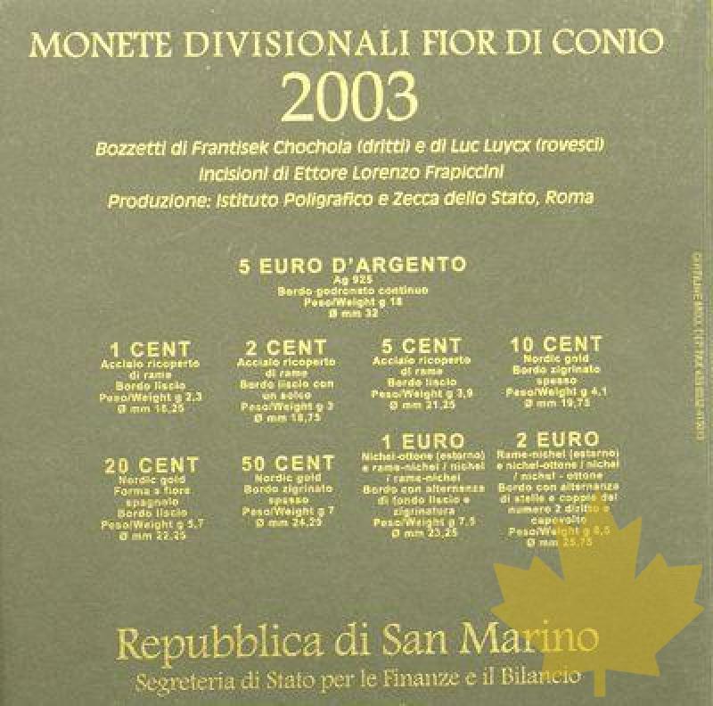 SAINT MARIN - 2003 - Série BU et 5 Euro d'Argent - 1255613384(1).jpg