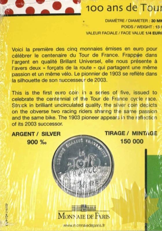 FRANCE-2003-1/4 EURO-ARGENT-TOUR DE FRANCE-FDC - 20161214103429_2003-tour-france-2.jpeg