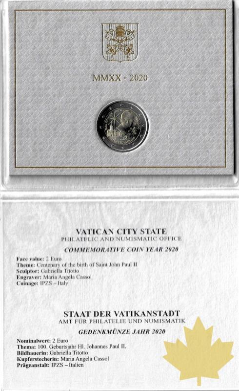 VATICAN-2020-2 EURO commemorative Centenario Giovanni Paolo II  - 20200916131803_VATICAN-2EURO-2020-2.jpg