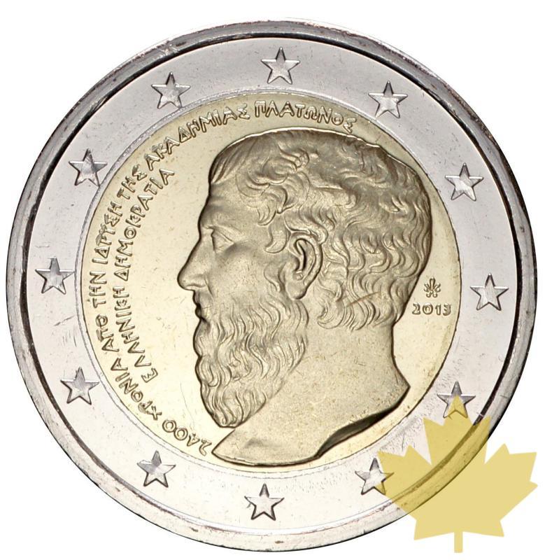 GRECE-2013-2 EURO COMMEMORATIVE-Académie de Platon-FDC - GRECIA-2-EURO-ACADEMIE.JPG