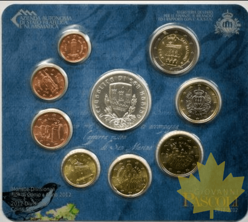 SAINT MARIN - 2012-SERIE BU AVEC 5 EURO ARGENT Giovanni Pascoli - Immagine2(2).png