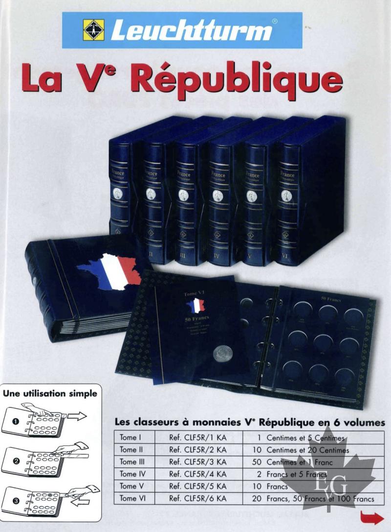 Accessories - France-classeur à monnaie V République-Vol VI