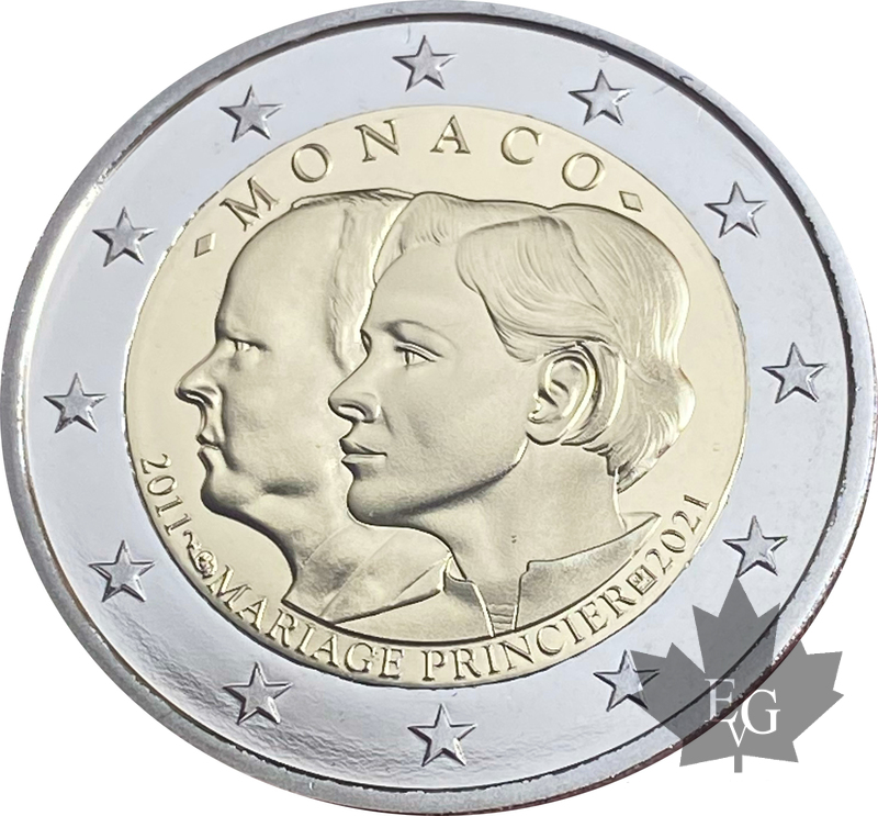 2 euro monaco 2021 10 ans de mariage princier